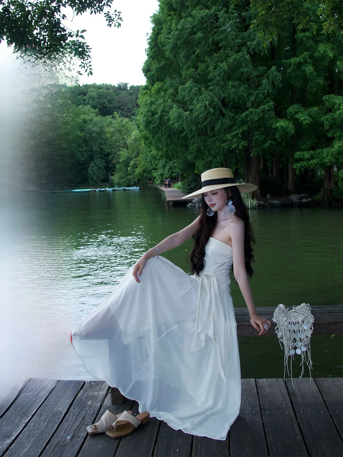 Vestido Casual de Satén con Hombros Descubiertos y Cintura Ajustada para Mujer, Modelo Iceollopy Summer Ele