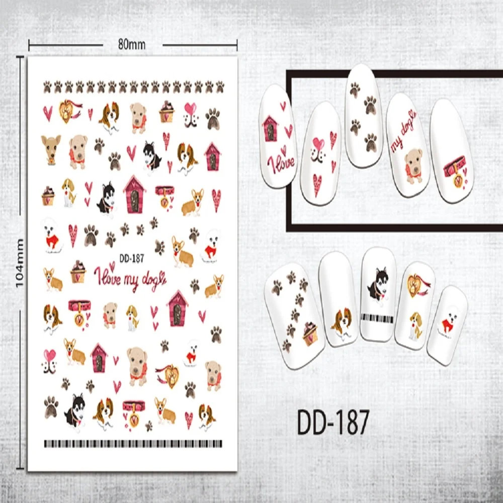 

Custom Wholesale Nail Art Stickers Random 10pcs Women DIY Nail Stickers Customizable Brand Logo Manicure Decoration Decals