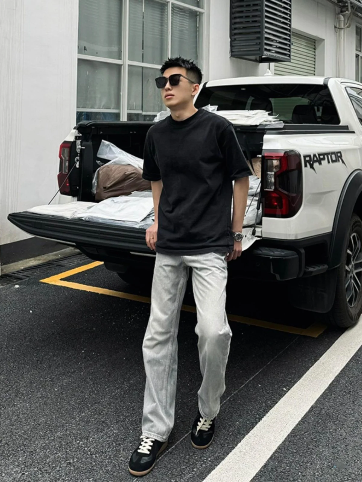 

Мужские летние тонкие джинсы Slim Straight в американском стиле High Street Vibe, эластичные прямые брюки Cool And Haome