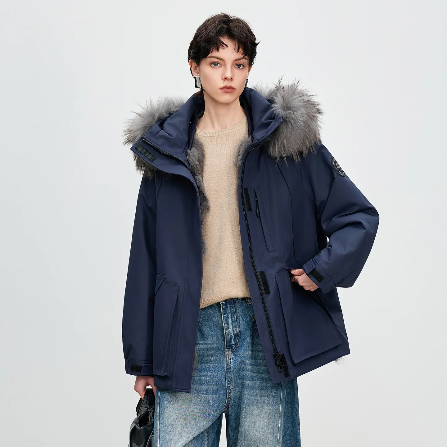 

Winter New Warm Fox Fur Coat Jacket Women's Detachable Inner Lining Style Small Size Young Style Commute Style Long Sleeve