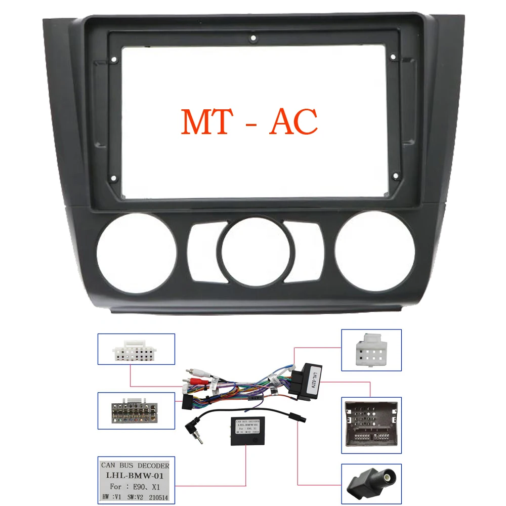 

9 Inch Car Fascia Frame Adapter Canbus Box Decoder For BMW 1 Series E81 E82 E87 E88 Android Radio Dash Panel Frame Kit