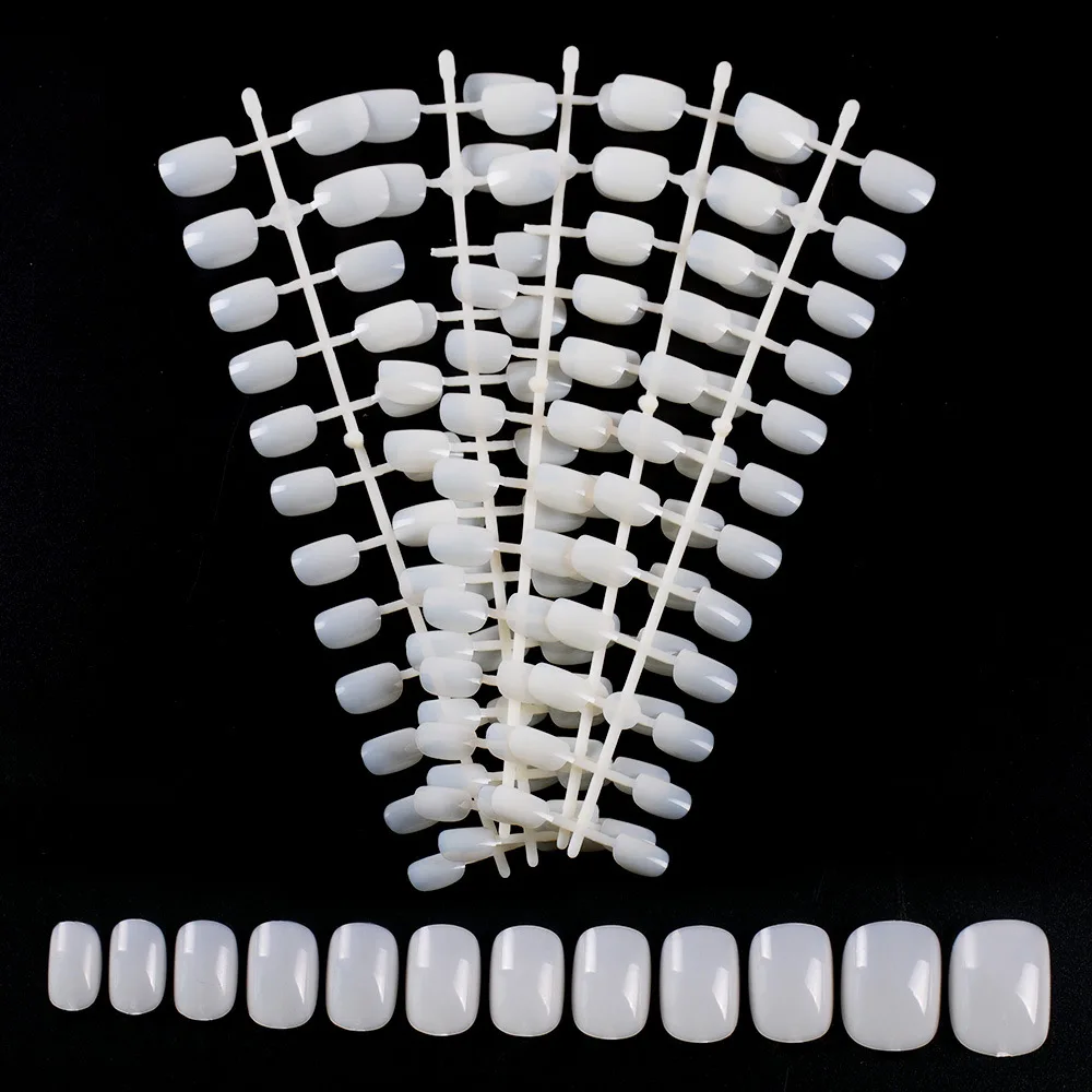 

120Pcs/Set Kids Acrylic Nude Short Full Cover Fake Nails Tips Manicure Tools Nail Art False Nails
