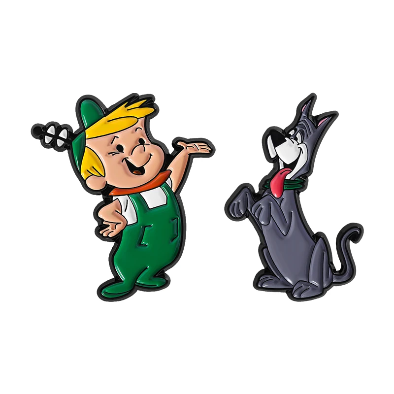 

Fantasy Comedy Animated Characters Brooch Enamel Pins Anime Boy & Dog Brooches Lapel Badge Backpack Accessories Jewelry Gifts