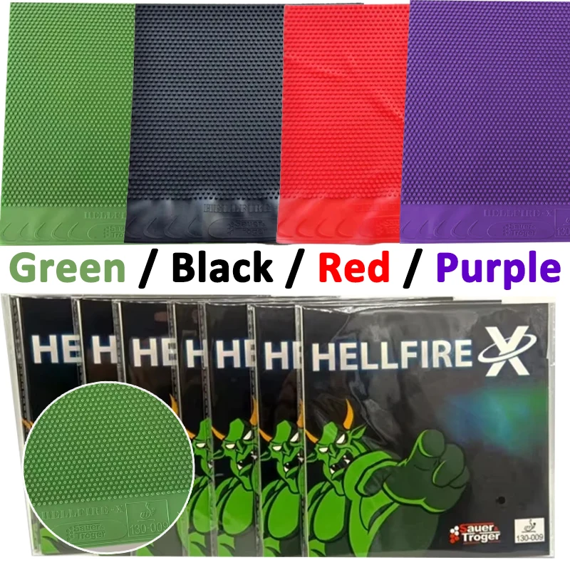 

HELLFIRE X Table Tennis Rubber OX Long Pips Ping Pong Rubber ITTF Standard Super Soft Table Tennis Rubber Green Red Purple Black