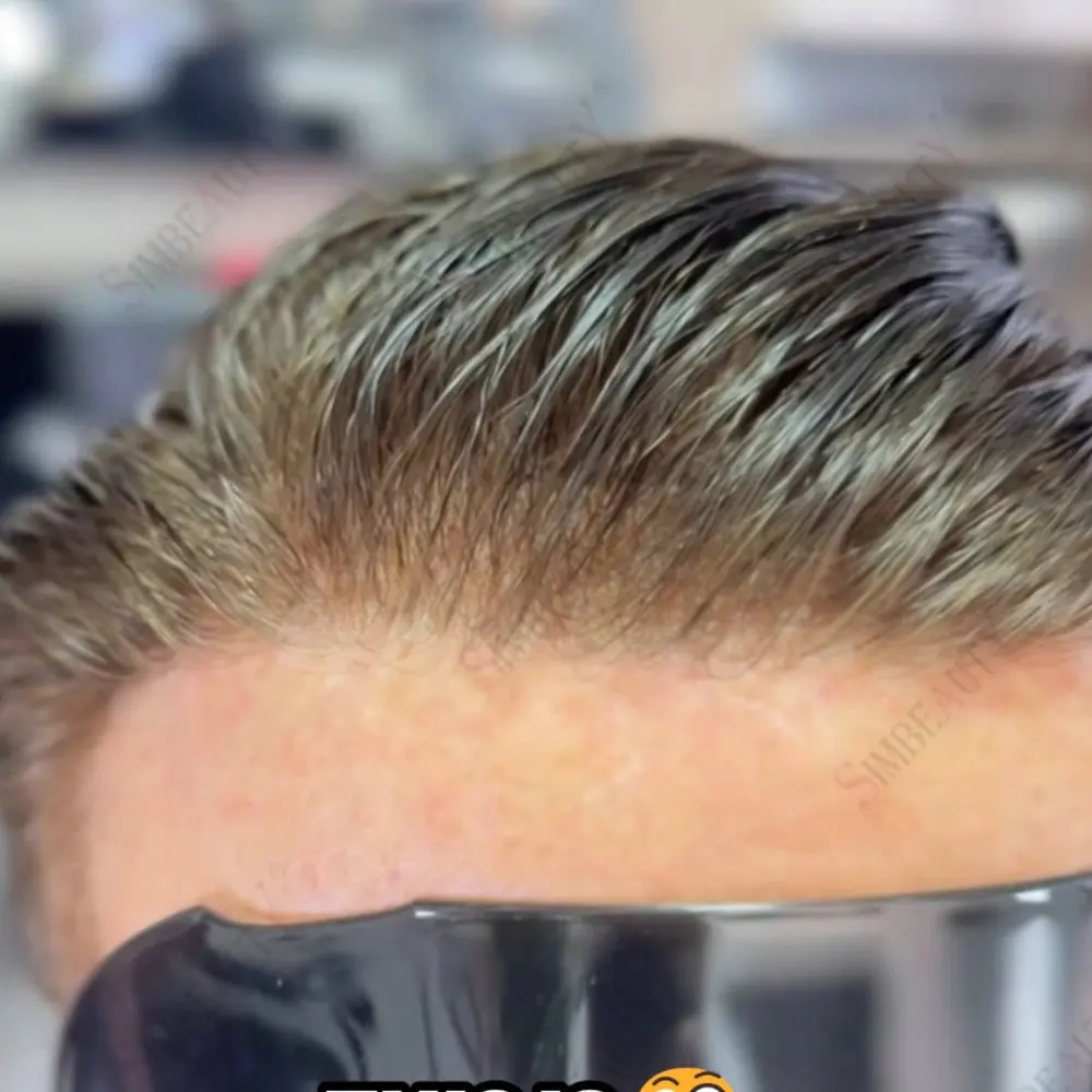 

Vlooped Thin0.02mm Micro Skin Men's Toupee Natural Hairline Remy Human Hair Replacement System Grey Blonde Black Hair Prosthesis