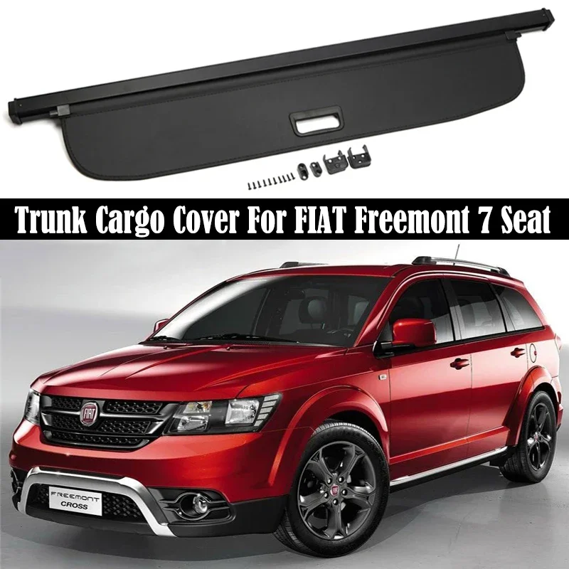 Rear Trunk Cargo Cover For FIAT Freemont 7Seat 2012-2021 Shield Shade Curtain Partition Board Privacy Blind Security Accessories
