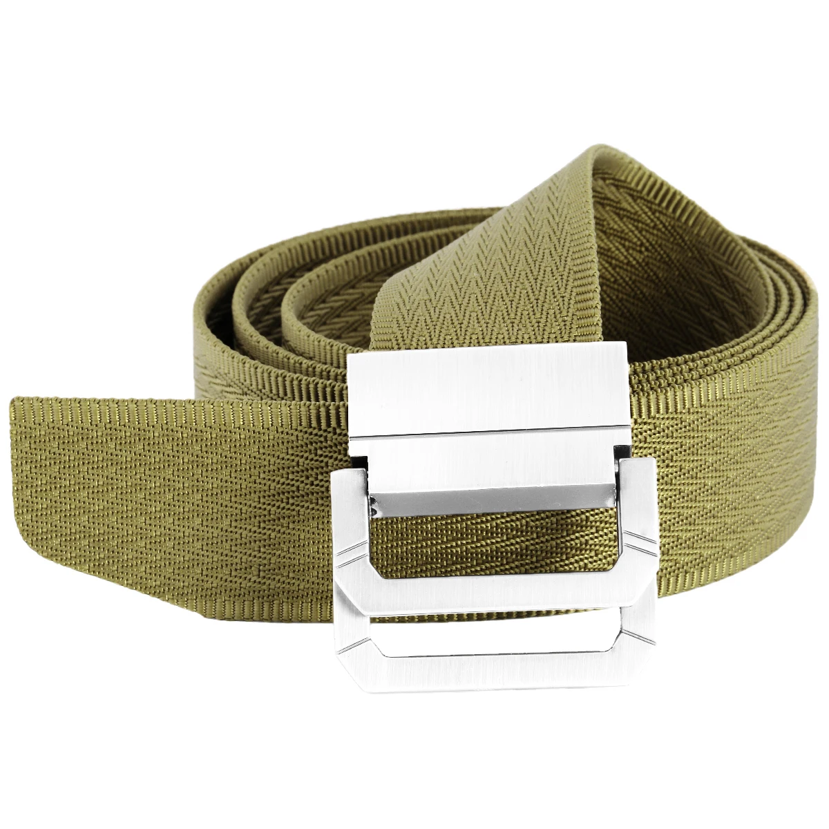 Ceinture en tissu Nylon pour hommes, décontractée, unisexe, sangle à Double boucle, longue, couleur unie, pour pantalons Jeans