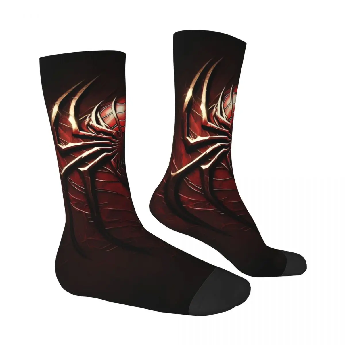 Metallic Feeling Spider Socks Male Mens Women Spring Stockings Printed