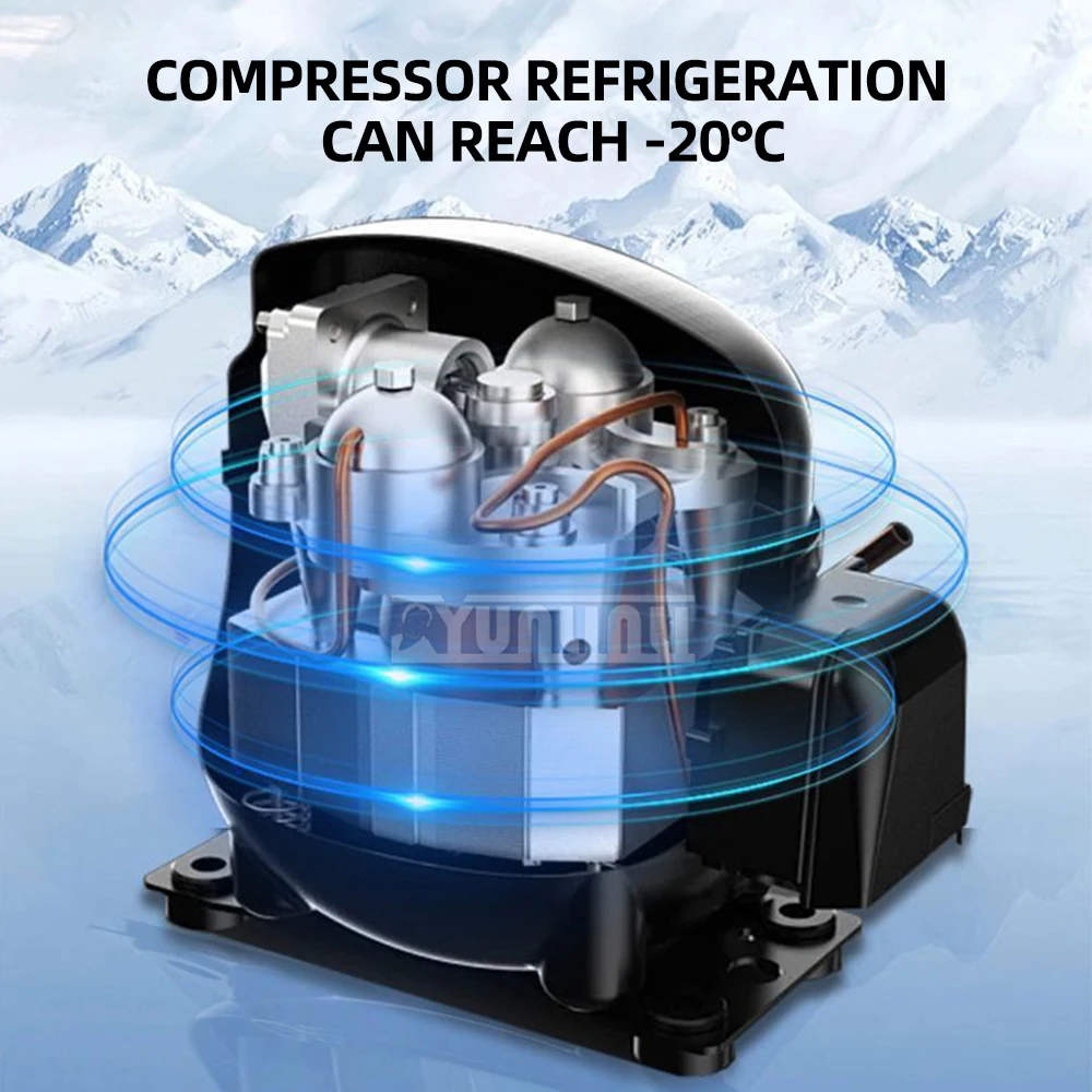 Geladeira para congelamento e preservação, portátil Compressor Cooler Box, refrigerador do carro, 12V, 18L