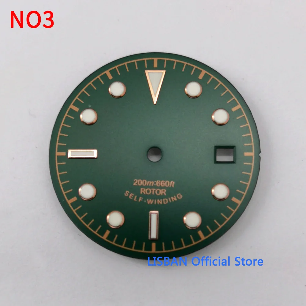 30.5mm Black Blue Sterile Luminous Dial fit NH35 ETA 2824 2836 Miyota 8215 821A Mingzhu DG2813 3804 ST1612