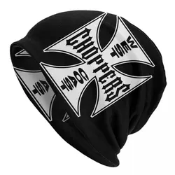 Custom West Coast Iron Cross Choppers Skullies Beanies Caps Unisex Winter Warm Bonnet Knitted Hats Men Women Thermal Elastic Cap