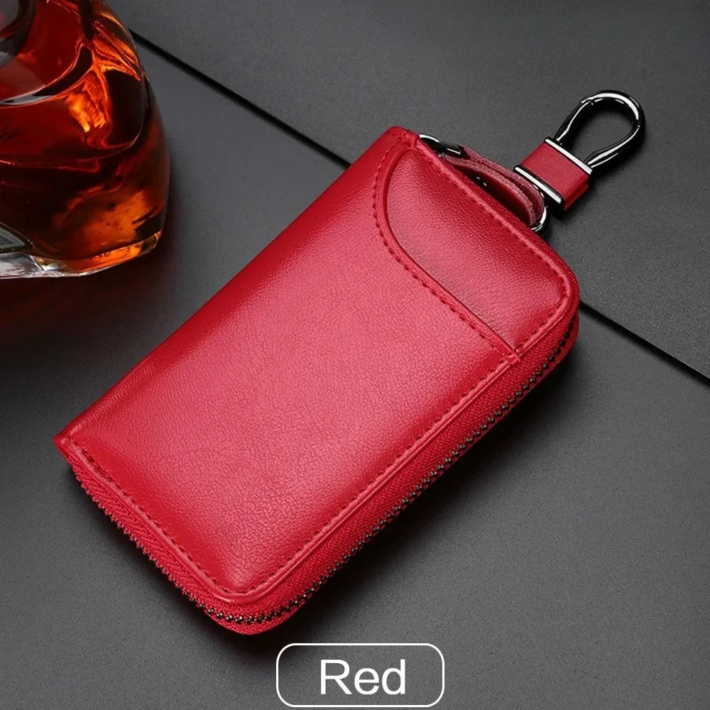 Echtes Leder Schlüsselanhänger Unisex Schlüsseltasche Multifunktions-Organizer Brieftaschenhalter Smart Housekeeper Auto Kleines Schlüsseletui Schlüsseletui