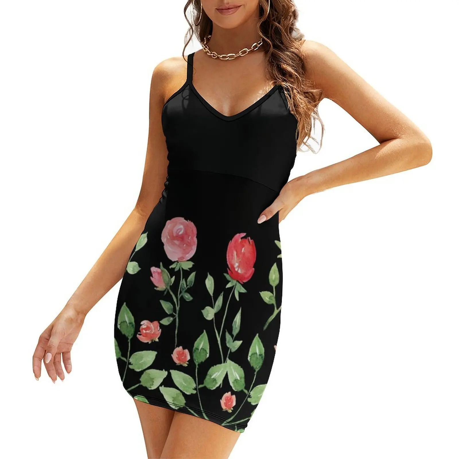 

Watercolor Flower Sling Dress wedding guest dress 2025 Aesthetic clothing women's summer dress 2025 dresses for women 2025
