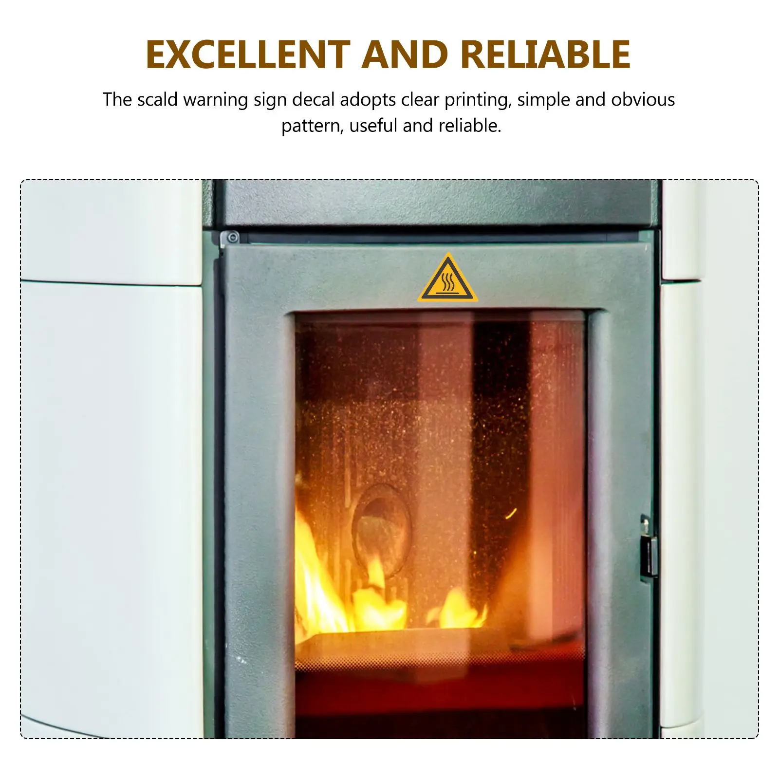 10 Pcs High Temperature Warning Labels Black Safety Caution Stickers Simple Design For Equipment Traffic Safety