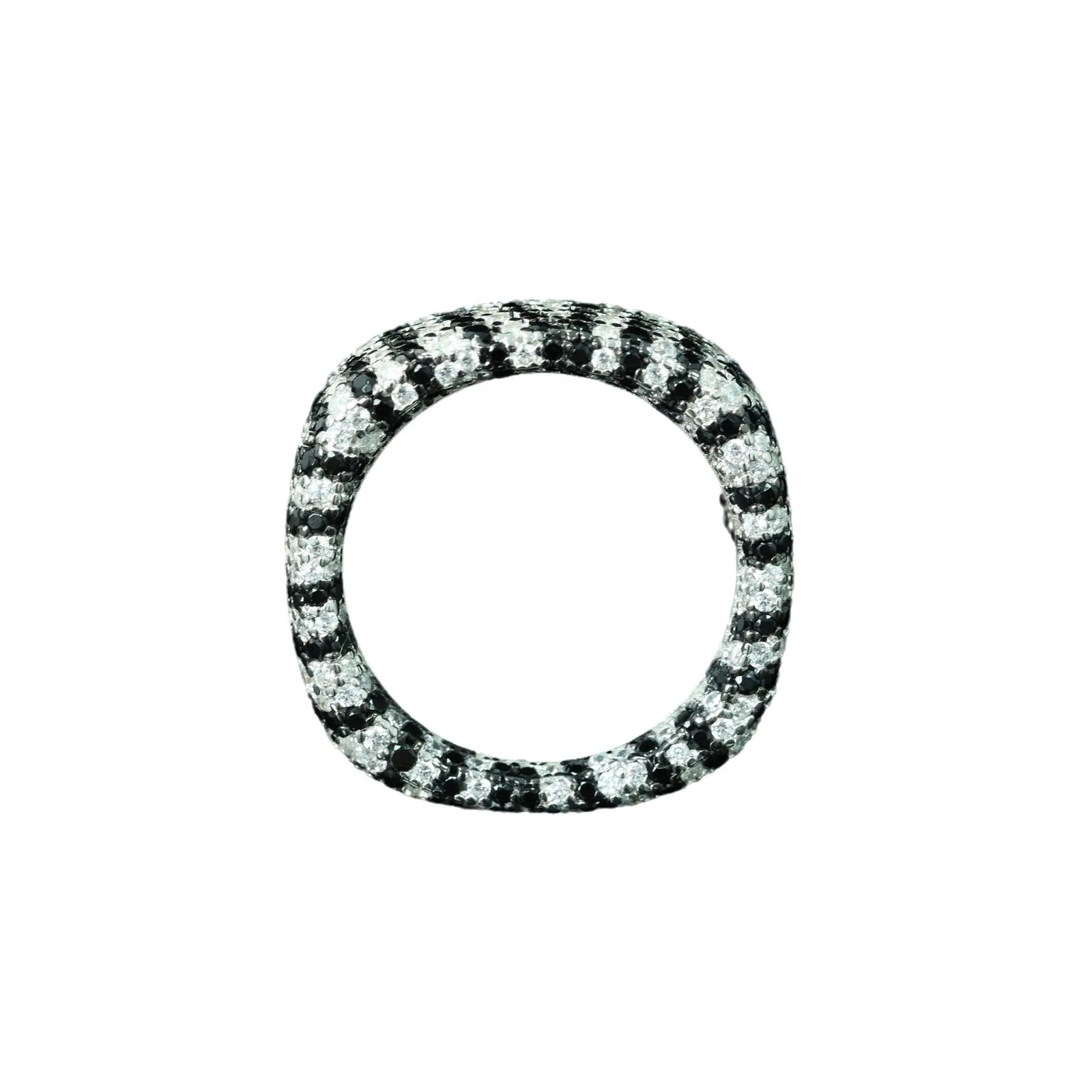 

ZOCA 925 Sterling Silver Zircon Black Zebra Fashion Personality Ring Cocktail Party Boutique Jewelry Gifts