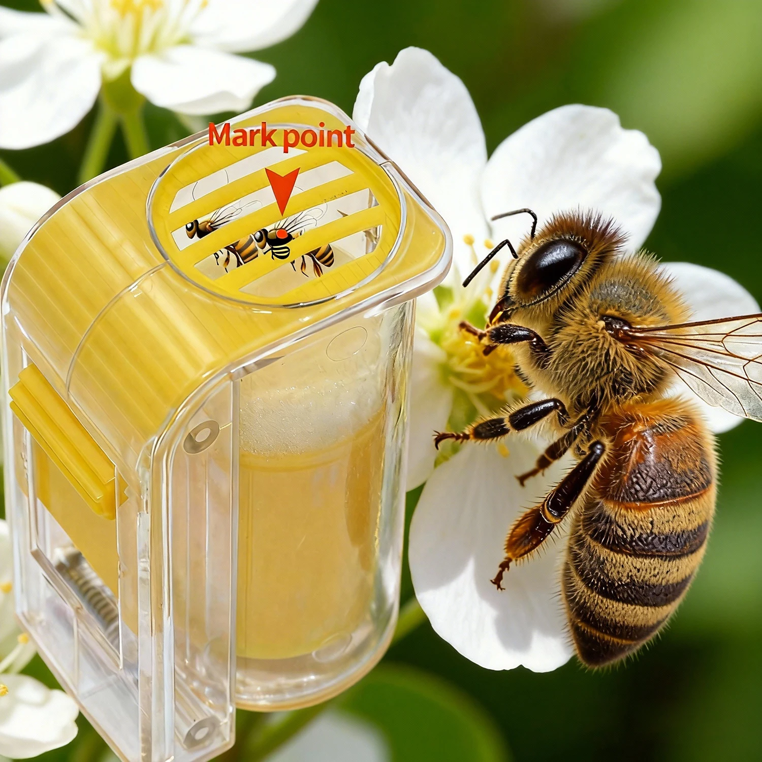 Professional Bee Queen Marking Bottle Easy Beekeeping Plastic Bee Plunger Plush Marking Catcher Garden Beekeeper Supplies