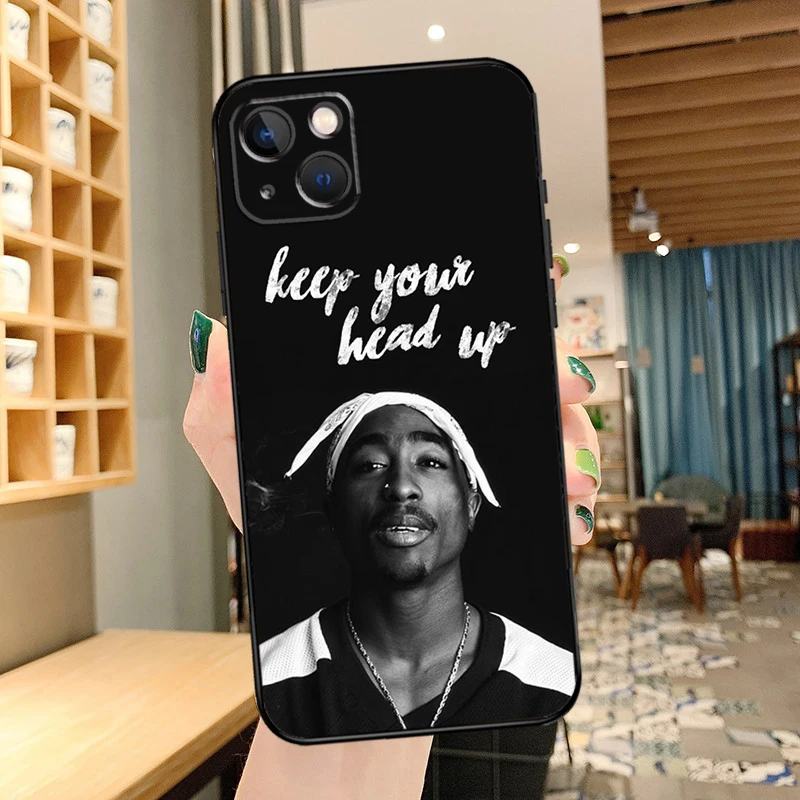Rapper 2pac Tupac Phone Case For iPhone 16 Pro Max 14 13 12 11 15 Pro Max mini XR 15 16 Plus 16e Cover Coque