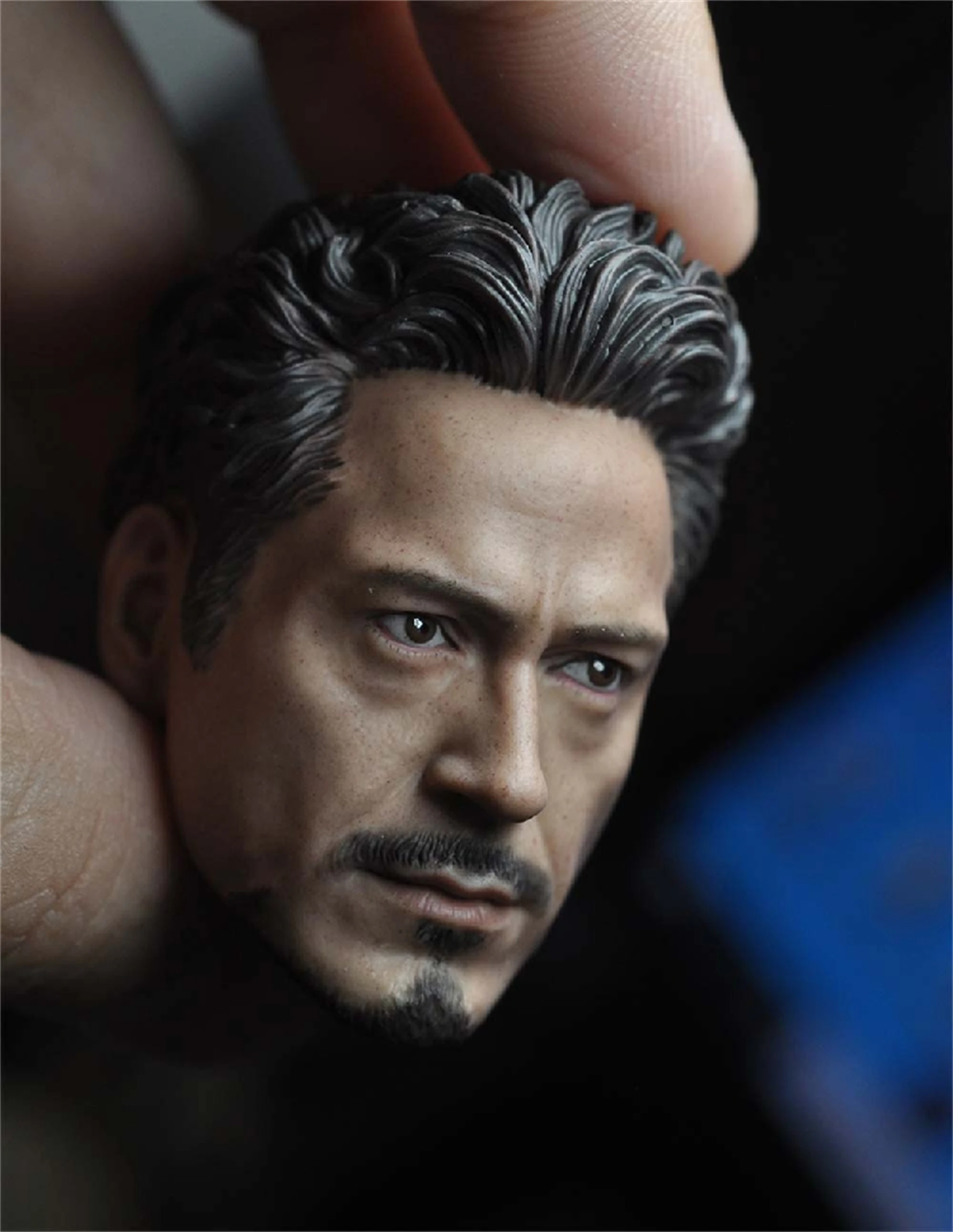 1/6 Scale Tony Stark Robert Downey Jr. Head Sculpt Fit for 12'' Worldbox COOMODEL Action Figure Body