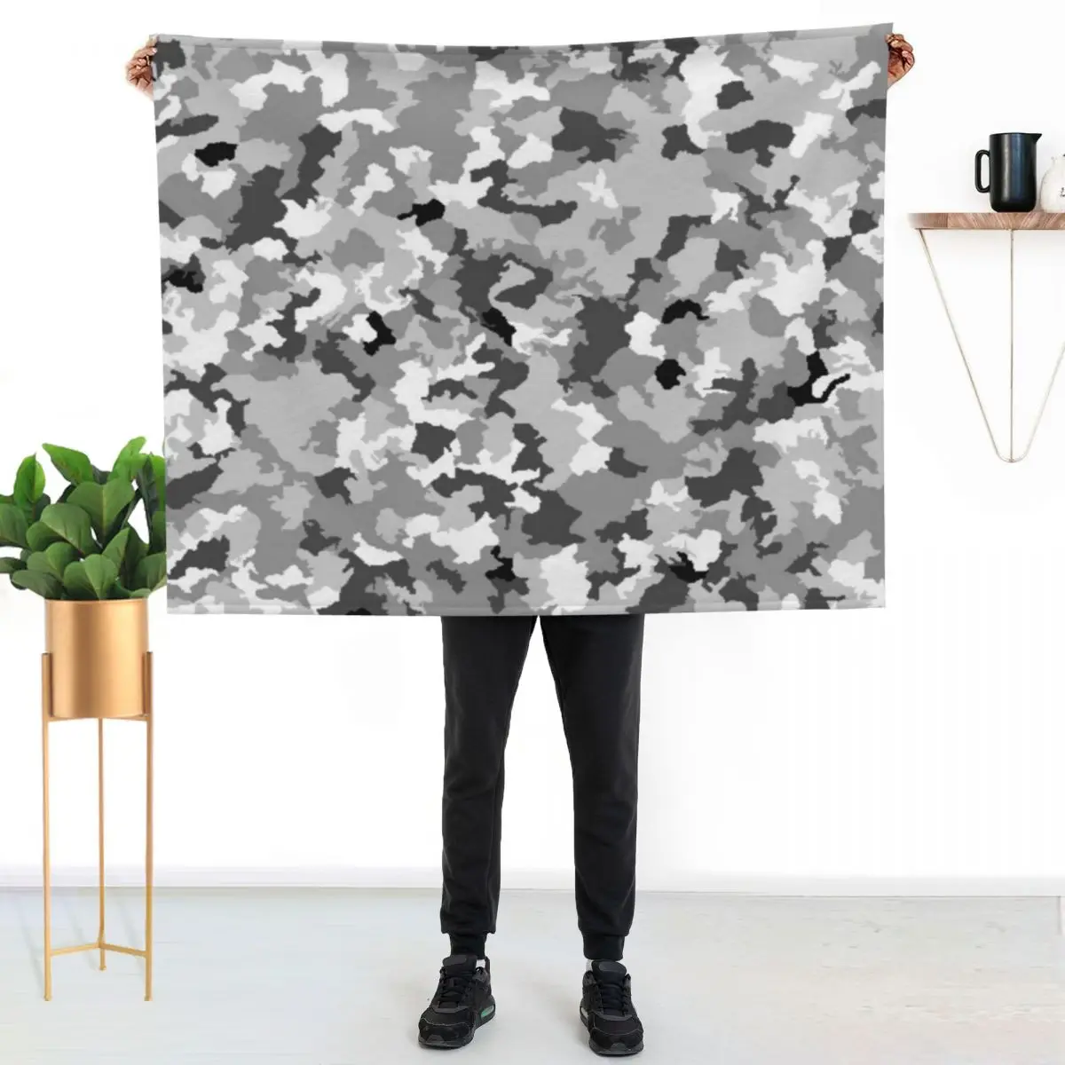 Snow Camo Throw Blanket Year Round Soft Comfortable Blanket for Home