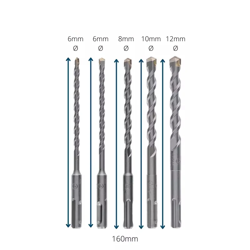 BOSCH 2608579120 SDS-plus Multi Functional Drill Bits HSS Round 5PCS For Concrete/Masonry 6/6/8/10/12 MM Power Tool Accessories