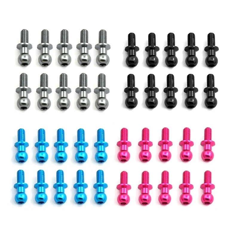 

10Pcs M3 Metal Hex Ball Head Screws for Tamiya TT01 TT02 Sakura D5 1/10 RC Drift Car Spare Parts Universal Accessories