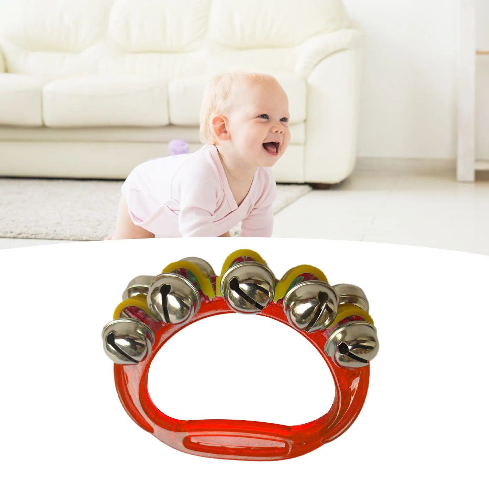 Band Wrist Bell Hand Ankle Jingle Plastic Transparent Kids Musical Percussion Instrument Early Education Toy