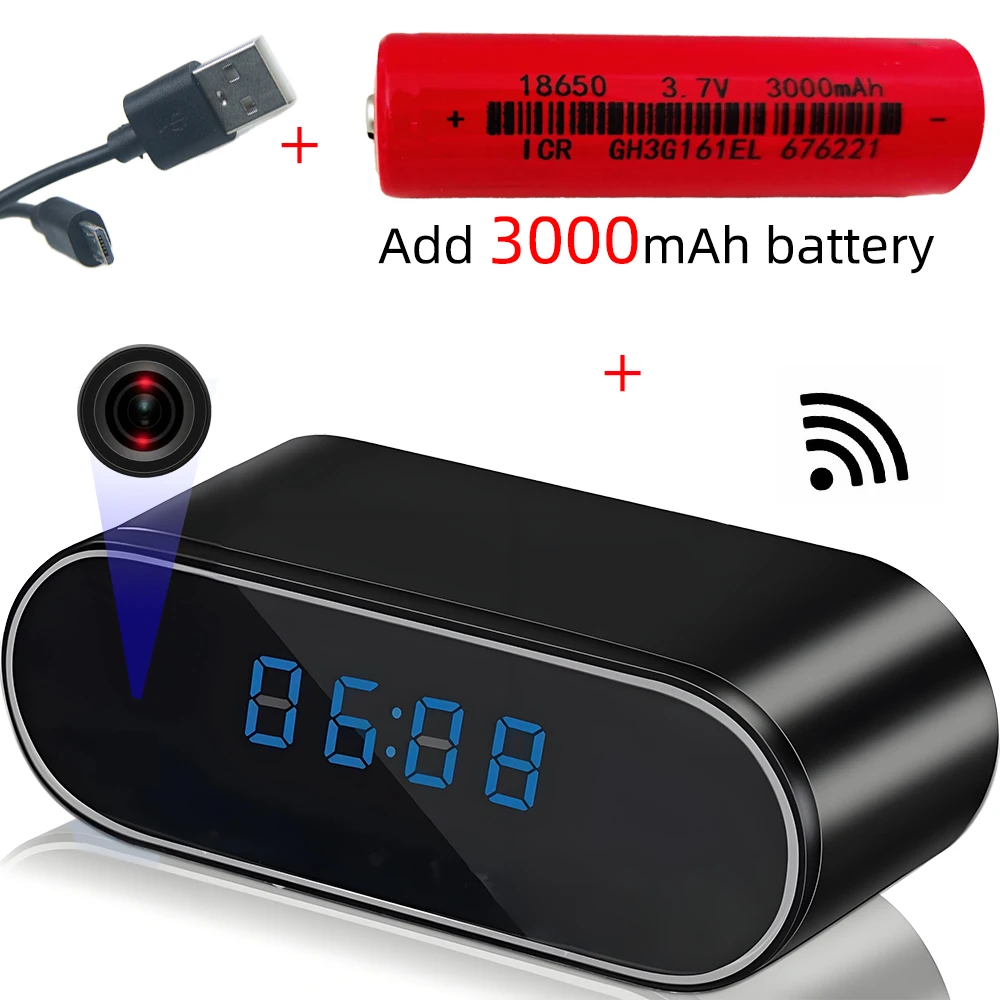 1080P WiFi Mini Camera Full HD Clock Camera with Movement Detect Night Vision for Home and Office Surveillance