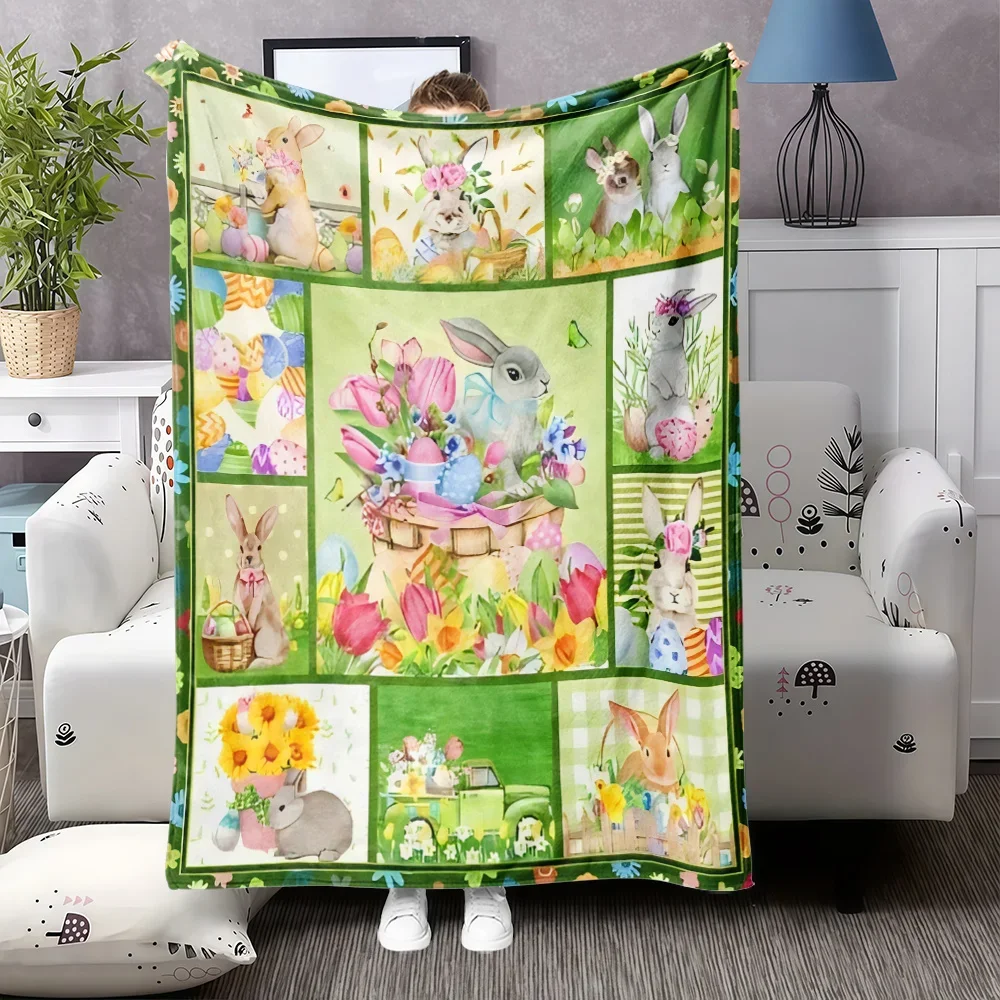 Eco Friendly Green Leaf Throw Blanket Nature Themed Grid Print Soft Cozy Wrap For Sustainable Home And Modern Organic Decor