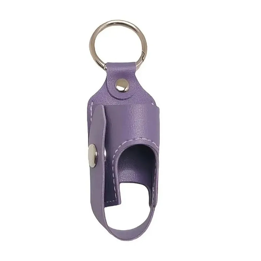 Portable PU Spray Bottle Storage Bag Protective Lightweight Inhaler Spacer Holder with Buckle Compact Inhaler Key Chain Adult