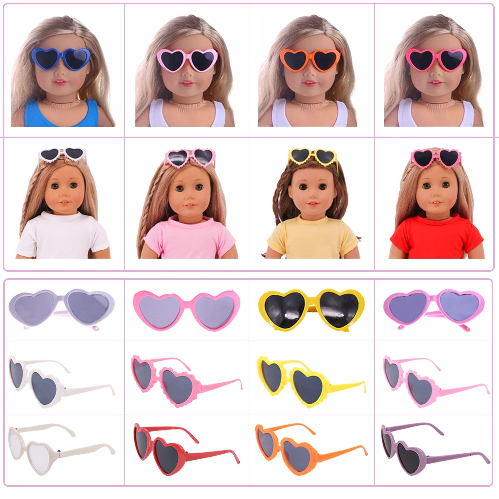 Doll Clothes Shape Frame Sunglasses Fit 18 Inch American Doll Accessories&43Cm Born Doll Baby For Our Generation Girl\'s Toy