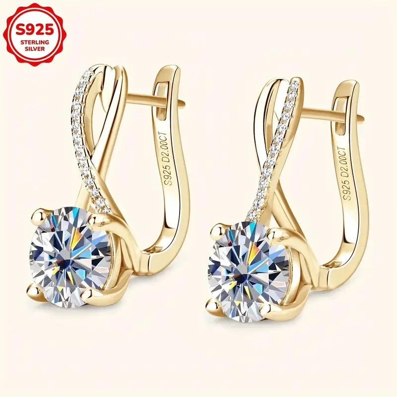New fashionable and versatile Moissanite high-end women's earrings