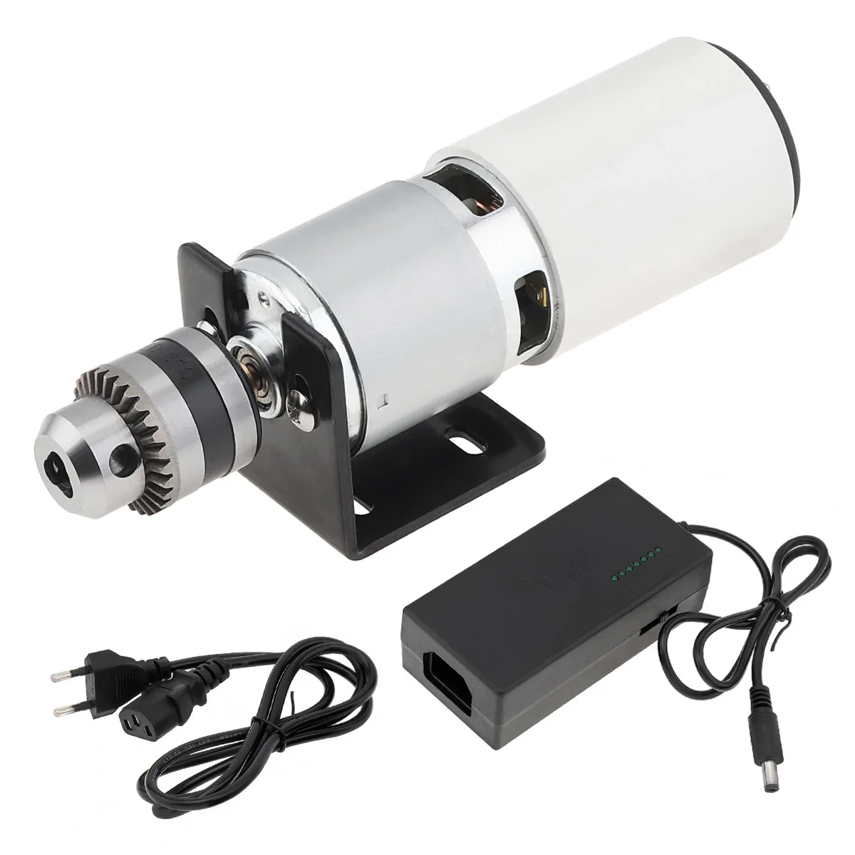 Broca de Mesa do Motor dc com Adaptador de Força Mandril B10 Positivo Inversão Torno Prensa Ferramentas do Motor Fresadora 066 mm 775