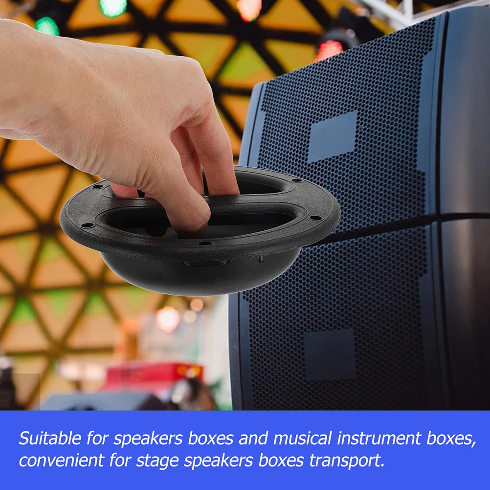 

8pcs Speaker Round Handles Black Audio Replacement Loudspeaker Pulls Sturdy Recessed Handle Heavy Duty for Stage Subwoofers