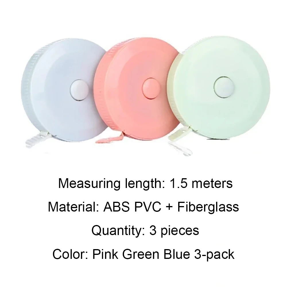 3 PC 1.5M Soft Tape Measure Double Scale Body Sewing Flexible Kids Height Measurement Ruler Portable Tools Tailor Craft