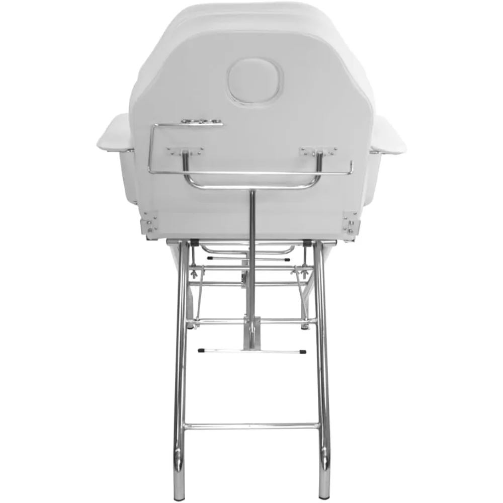 كرسي الوجه الأساسي مع مقعد مجاني، وسرير للوجه، وطاولة تدليك (أبيض) #4