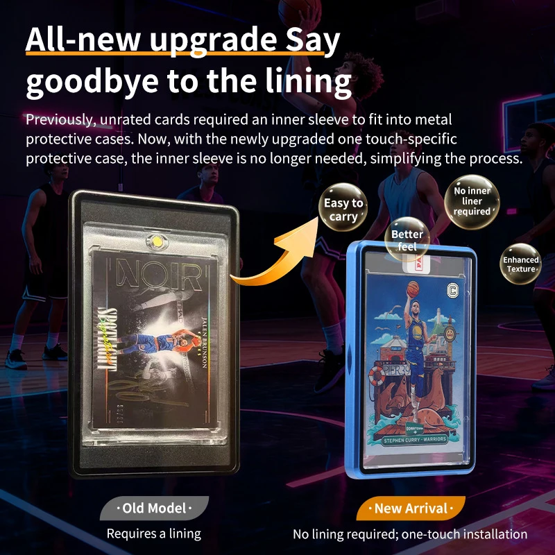 130PT Aluminum Alloy Magnetic Card Holder Case for PSA CGC Graded Cards, UV Protection Anti-Fade Display Shell for Sports Cards