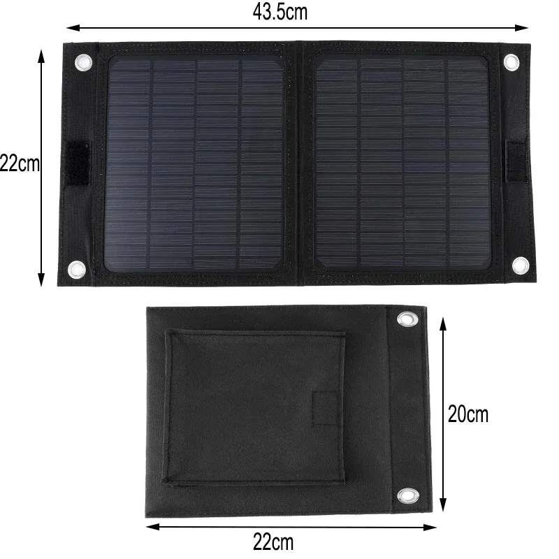 Outdoor Portable 12V 50W Folding Solar Panel Charger Foldable Solar Cell Power Bank for Mobile Phone Hiking Battery USB Port