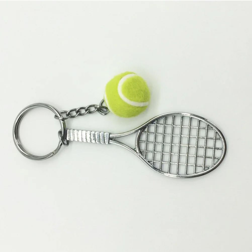 2 Pcs Keychain Tennis Balls Creative Gift Keychains Bags Prize Keyring Pendant Green Hanging Miss