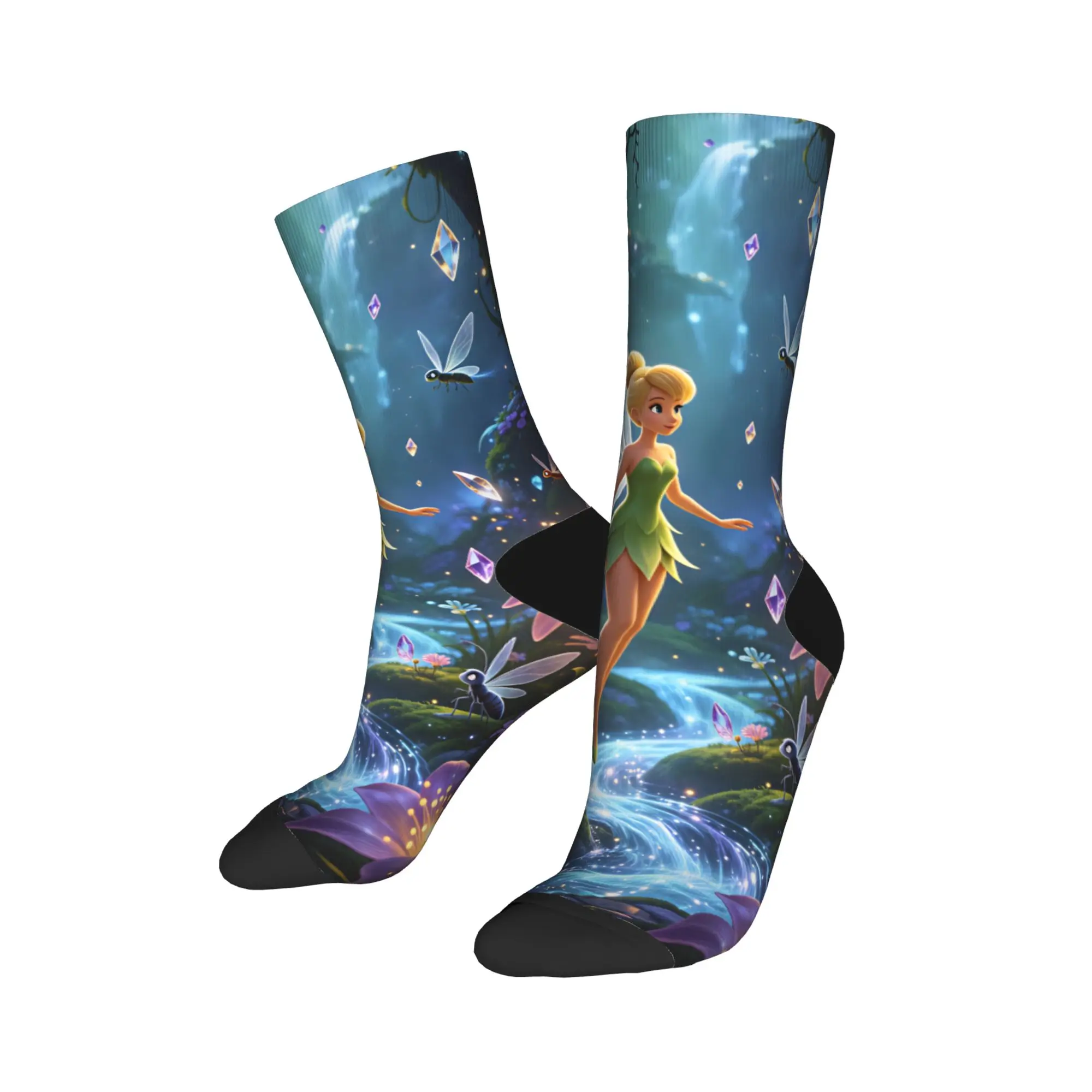 Men Socks Tinker Anime Bells  Stockings Spring Leisure High Quality Socks Design Cycling Anti Skid Socks