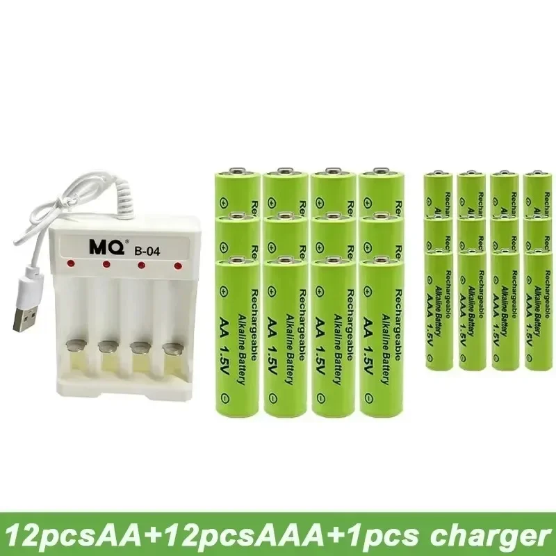 1.5V Rechargeable Battery, AA3800+AAA3000mAh+NEW AA Charger, Alkaline Technology,  for Remote Control, Toys / Computers, Etc