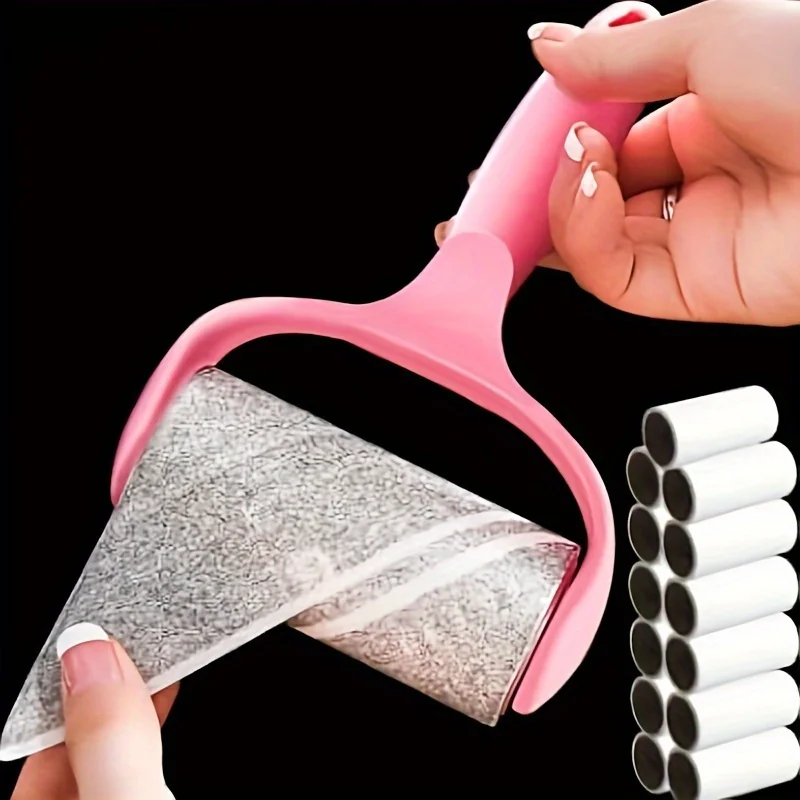 1 Griff + 6 Ersatzrollen, 360 Zhang, Samtbürste, Handbürste für Stoffrollen, Samtbürste, Fusselentferner für Kleidung, geeignet für c – Detail 1