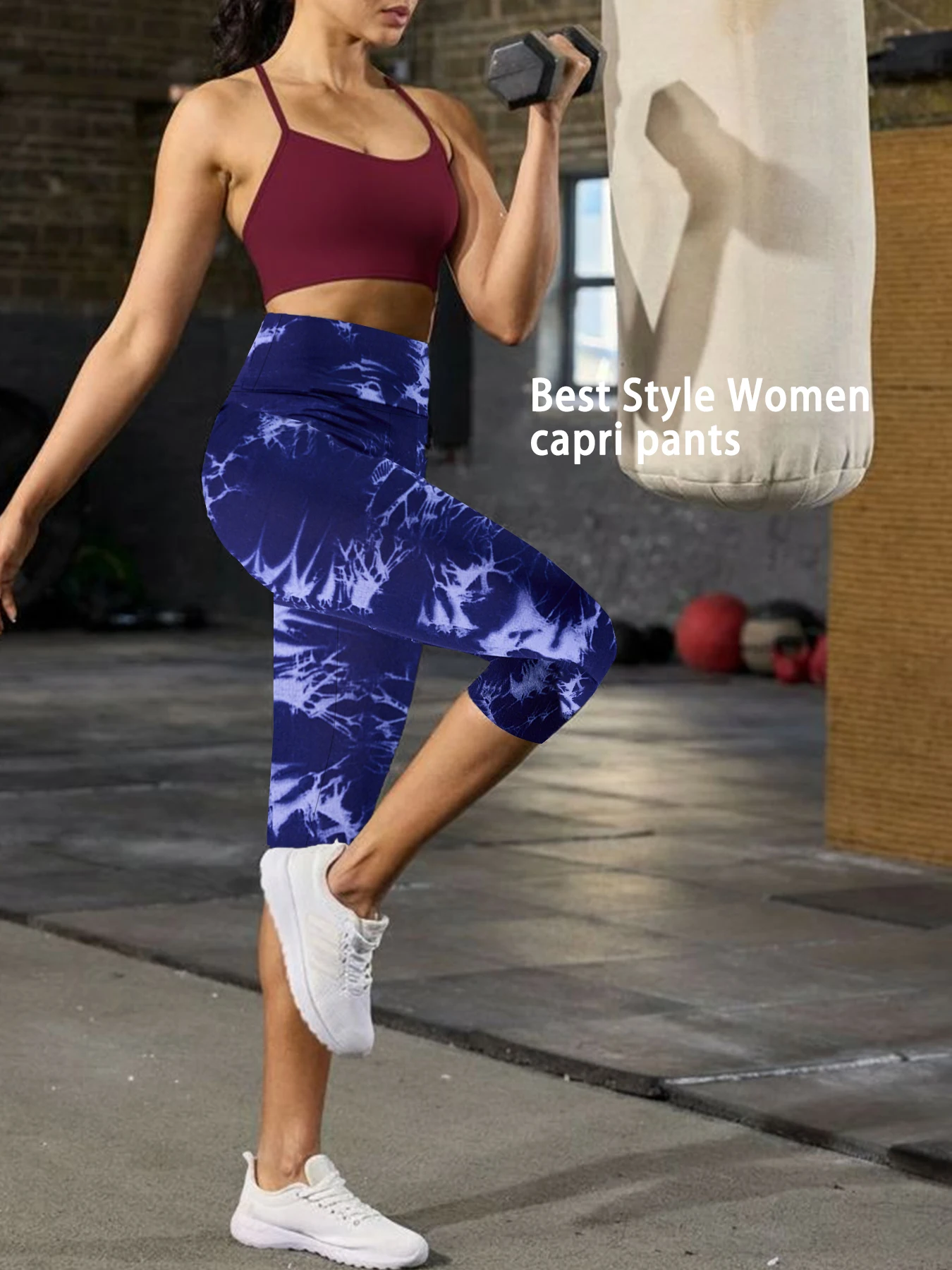 여성용 하이웨이스트 카프리 팬츠, 매우 부드러운 복부 보정, 비침 방지, 운동, 요가, 러닝, 애슬레틱, 짐 레깅스