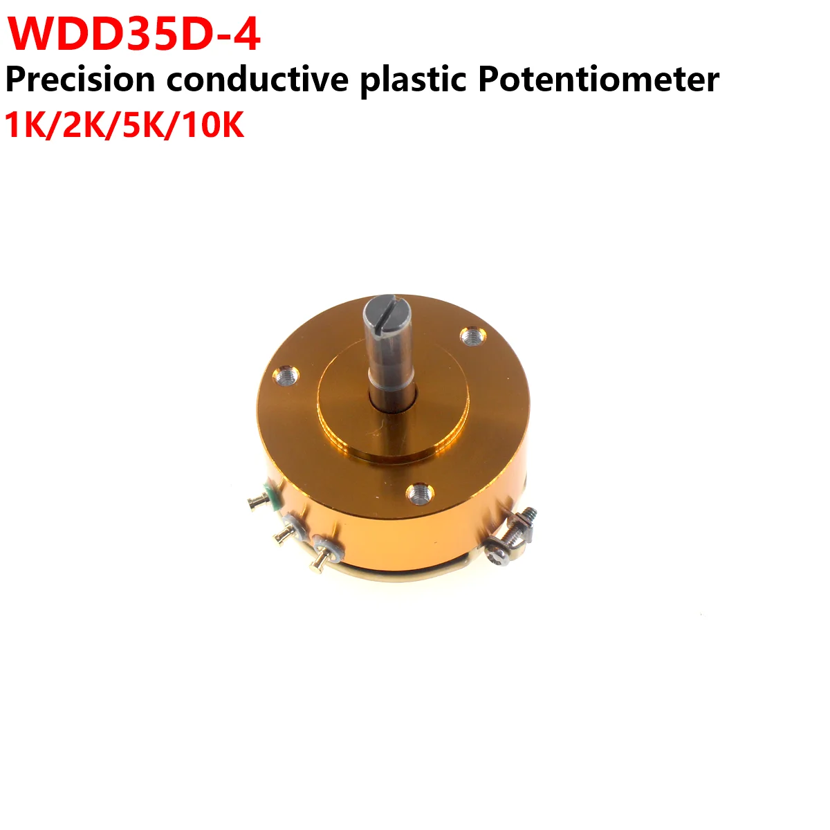 WDD35D4 1K/2K/5K/10K conductive plastic potentiometer 19mm Short axis angle sensor displacement WDD35D-4 Linear 0.1%