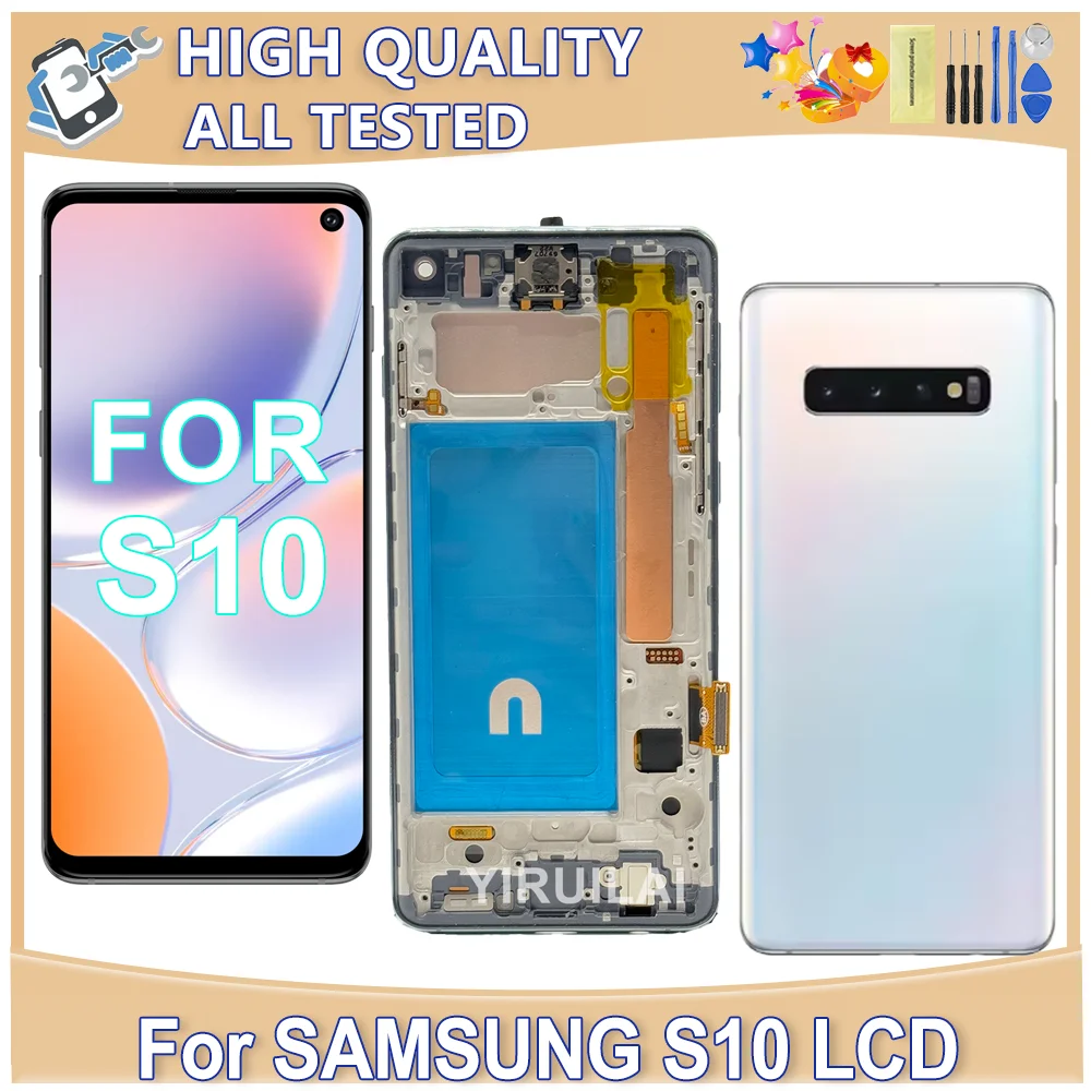 Calidad TFT para Samsung S10 pantalla LCD pantalla táctil con marco para Samsung Galaxy G973F/DS G973U G973 SM-G973 pantalla LCD