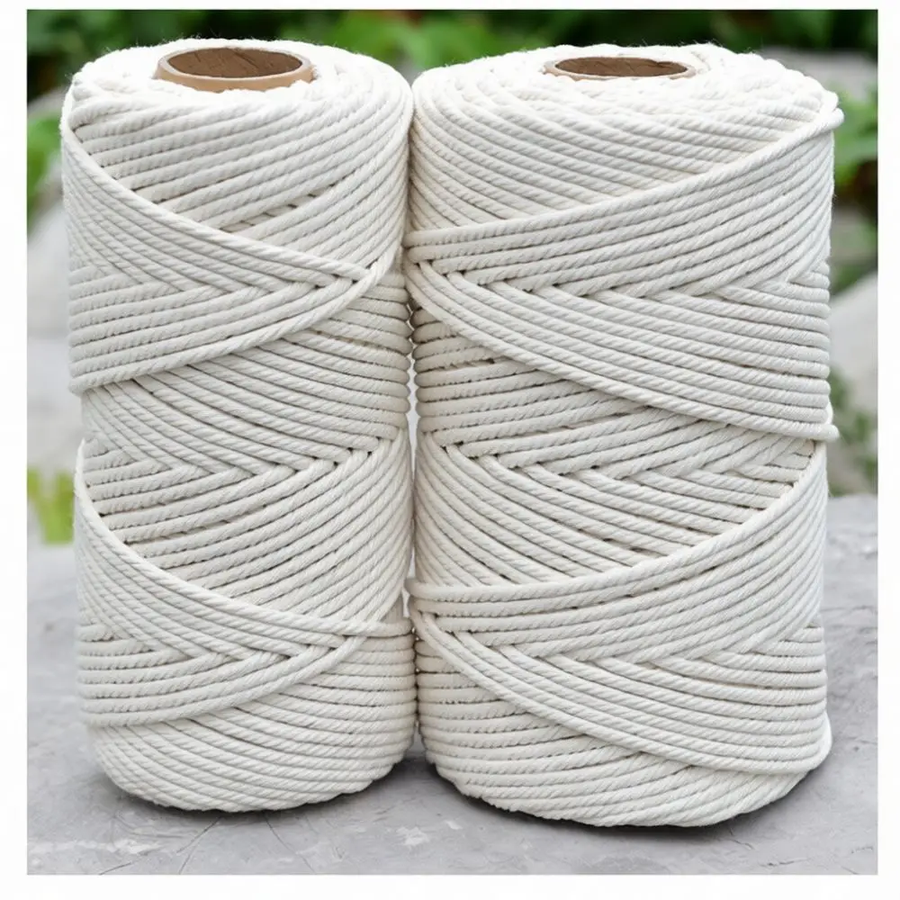 Natural Cotton Cord Macrame Rope For Handicrafts DIY Wall Hanging Crafting Knitting Weaving Projects Soft Twisted Utility Twine