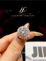 Real D Color 5CT Big Moissanite Diamond Rings For Women 925 Sterling Silver Gypsophila Flowers Wedding Ring Fine Luxury Jewelry