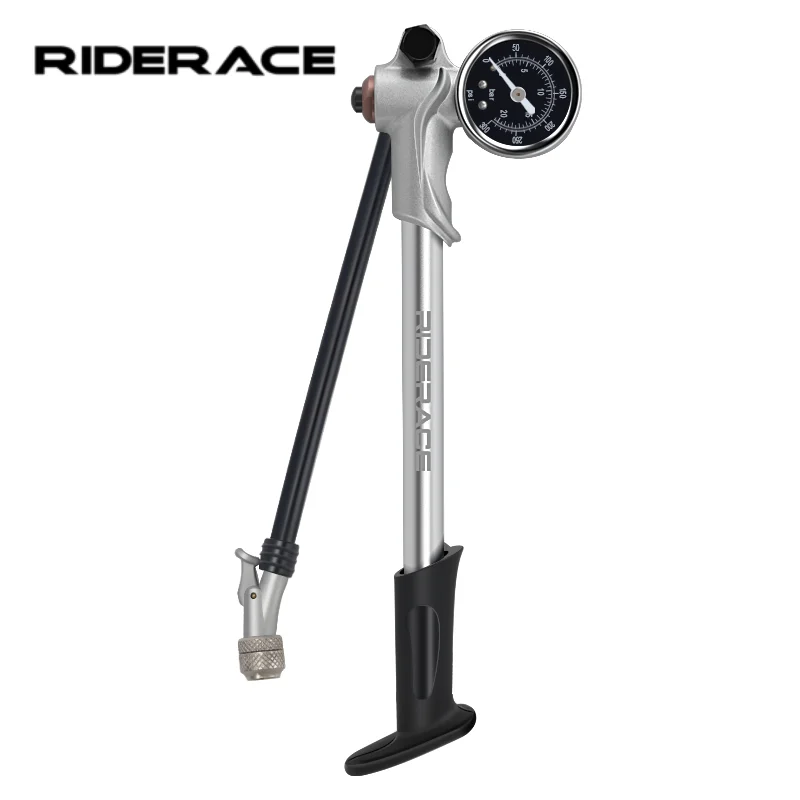 Bicycle Air Shock Pump 300psi With Gauge High-pressure Portable Bike Fork Rear Suspension Pump Hand Tire Air Inflator