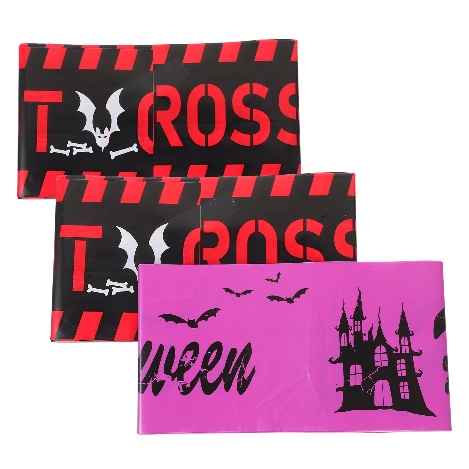 

3 Pcs Warning Belt Decorations Caution Tape Halloween Lawn for Tapes Scene Decorative