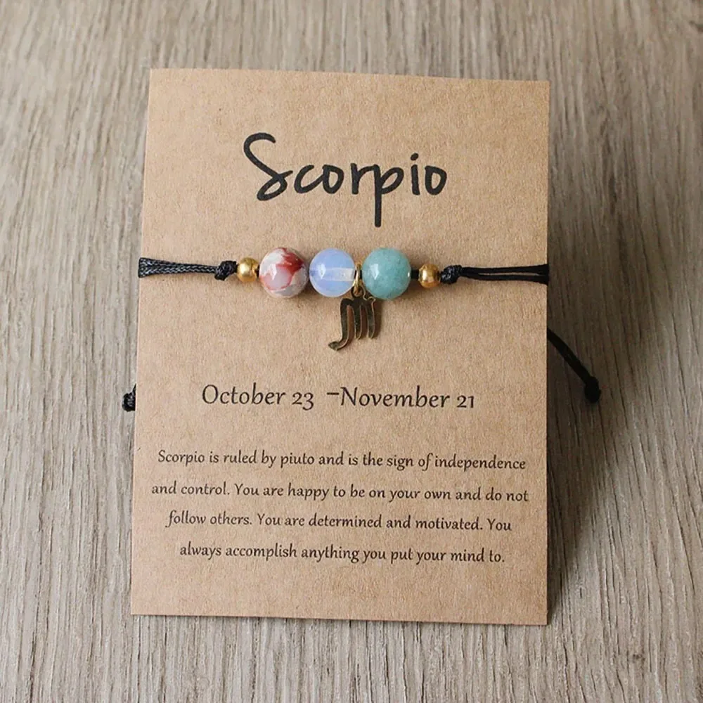 Aries Taurus Gemini Cancer Leo Virgo Libra Scorpio Sagittarius Capricorn Aquarius Pisces Gifts for Women Zodiac Bracelet