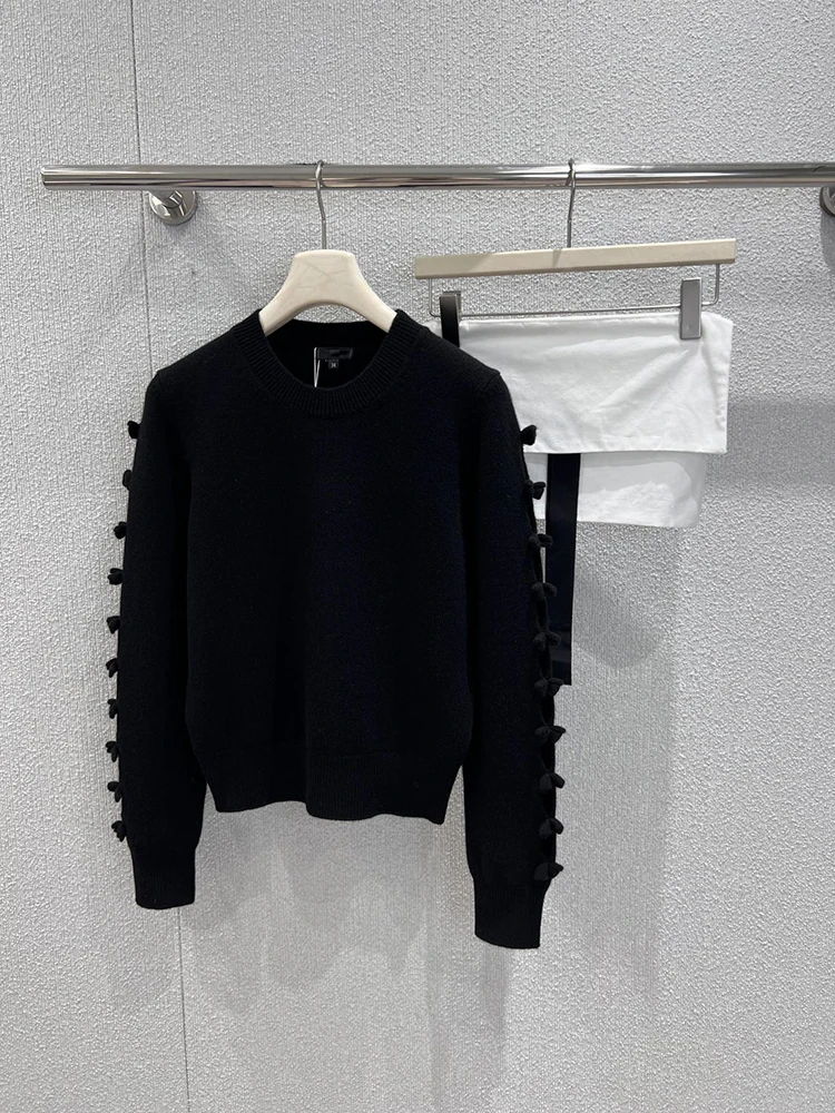 

SVORYXIU, осень 2021, женские кашемировые вязаные свитера в новом стиле с бантом и длинными рукавами